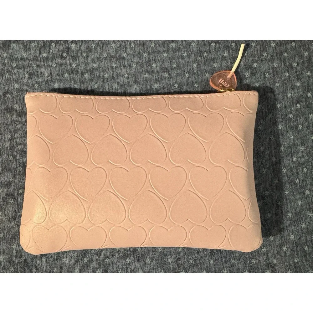 Makeup Bag Cute Pink Hearts Ipsy Brand New Gift Girls Women Travel Heart Storage